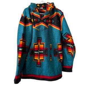 El Paso Saddle Blanket Co Hoodie Jacket Size‎ Medium Aztec Tribal Fleece Western